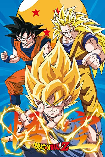 Grupo Erik FP4327 Poster, Papier, Dragon Ball Z, 3 Goku, 65 x 3.5 x 3.5 cm