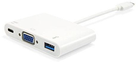 Equip USB-C St -> VGA-/USB-A-BU PD-Adapter 0.15cm White