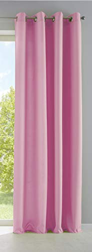 Vorhang Blickdicht Gardine Matt Lichtdurchlässig »Palermo« mit Ösen und Raffhalter Dekoschal HxB 175x140 cm Rosa, 10000265