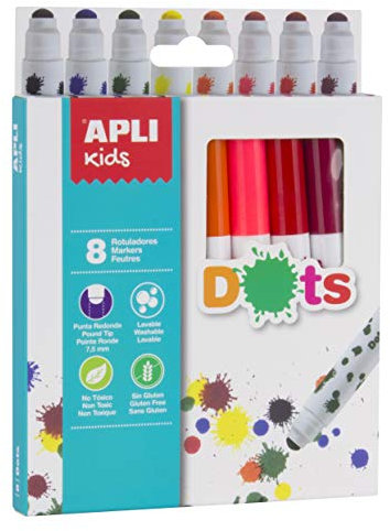 APLI Kids 16805 - Filzstifte, Punkte, 8 Stk.