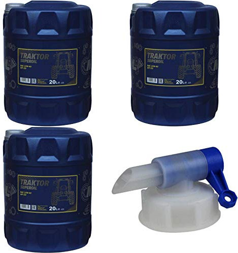 3x20L MANNOL Motoröl Traktor Superoil API CD 15W-40 Engine Oil inkl Auslaufhahn