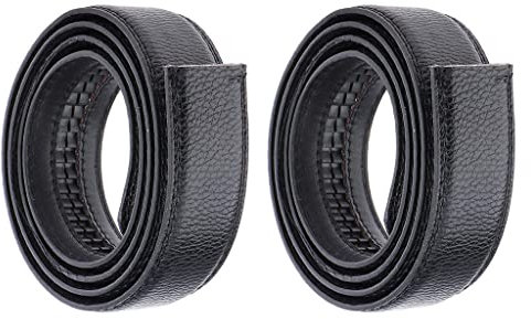 dailymall 2x Ersatz Automatik Gürtel Ledergürtel Gürtelriemen Belts ohne Schnalle