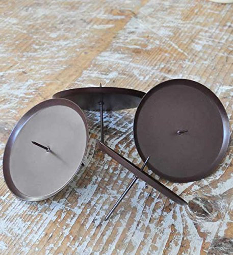 Kerzenhalter zum Stecken für Adventskranz Metall 10x7cm braun