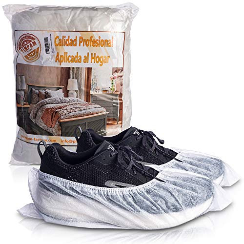 PimPam Factory - (Pack 100) Patucos Desechables Suaves para Zapatos Delicados - Transpirables y Ajustables - Cubre Zapatos Sin Olores e Hipoalergénicos - Gruesos y Reciclables