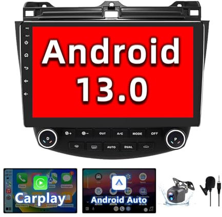 Binize Android 9.1 10 Inch Touch Screen Android Car Multimedia Radio,in-Dash Car Stereo,with GPS Navigation,WiFi,Bluetooth,Mirror Link,USB, for 2003-2007 Honda Accord Stereo Radio (2G RAM+16G ROM)