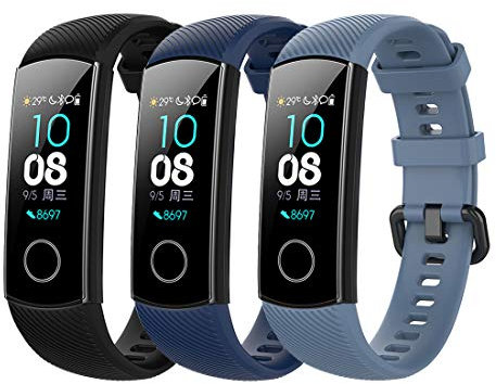 Bexido Armband Kompatibel mit Honor Band 5/Band 4, Silikon Ersatzarmband Ersatz Wechselarmband Replacement Ersatzband Uhrenarmband für Honor Band 5/Band 4