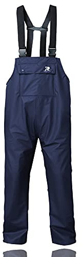 RainRider Regenhose für Herren und Damen, wasserdicht, Regenausrüstung, Latzhose, Hose für Angeln, Jagd, Marineblau, XXL