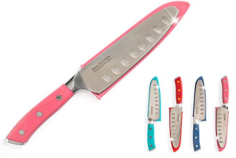 Cooking with Kids - Junior Chef's Knife for Kids - Full Tang, Tapered Demi-Bolster Design, High Performance German Stainless Steel: Real Cooking Tools for Children (Jr. Chef's Knife - CORAL)
