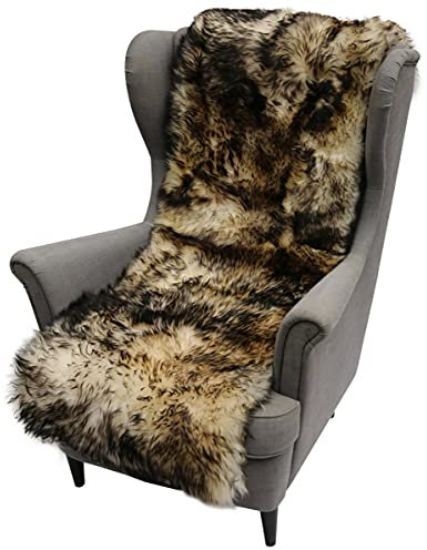 Hollert Lammfell Sesselauflage 160 x 50 cm geflammt Sitzauflage Couch Unterbett Merino Fellauflage