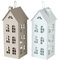 Laterne Devon aus Metall Metalllaterne Haus H28cm Windlicht - Weiss