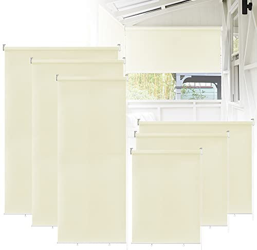 UISEBRT Store extérieur Vertical Pare-Soleil Store occultant pour extérieur, Protection UV, Vonvient au Balcon (180 x 140 cm, Beige)