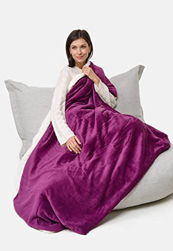 made2trade Weiche Kuscheldecke extra Dick & Warm Sofadecke - Wohndecke Sherpa Decke - aus fedeleichtem Coral-Fleece
