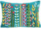 Casa Moro Boho Samt-Kissen Santa Türkis 48x30 cm mit Füllung | mit Blumen-Motiven Bestickt | Zierkissen Deko-Kissen Couchkissen Sofakissen mit Blumen | MD022