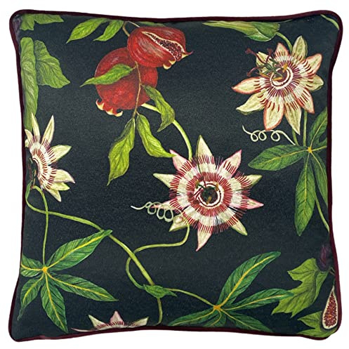 Paoletti Figaro Polyester Filled Cushion, Polyester, Cotton, Green