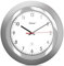 Mebus Funk-Wanduhr/klassisches Model/silberner Rahmen/weißes Zifferblatt / 24cm Durchmesser/Rund/Funkuhr (DCF77) / Modell: 19452 / Farbe: Silber, Weiß