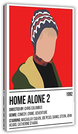 Filmposter Home Alone 2, Leinwand, Poster, Schlafzimmer, Dekoration, Sport, Landschaft, Büro, Raumdekoration, Geschenkrahmen, 60 x 90 cm