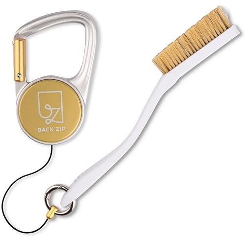 back zip KEENON Sports Golfbürste – Karabiner Rolle Plus Golf Schlägerbürste – Golfschlägerbürste für Golfbag – Reinigung Golfschläger – Golfzubehör Geschenk – ideal für Golftasche