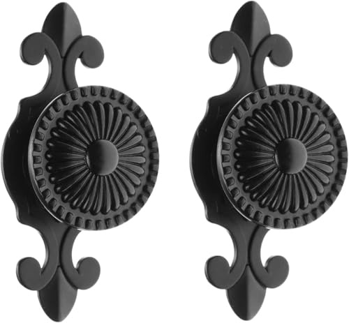 MUXSAM 2Pcs Pulls Handles Knobs for Drawer Door Kitchen,Cabinet Knobs Furniture Wardrobe Round Antique - Black