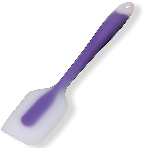 DAZISEN Spatule en silicone de qualité alimentaire – Spatule multicolore en caoutchouc translucide résistant à la chaleur antiadhésif pour la cuisine, la pâtisserie, le mélange, les ustensiles de