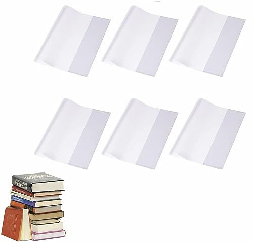 Fundas De Libros, Funda Para Libro De Ejercicios, Cubierta De Libro Transparente, Fundas De Libros Transparentes, Forro Libros Plástico, Protectores De Libros Claro Ajustables, 6 Piezas
