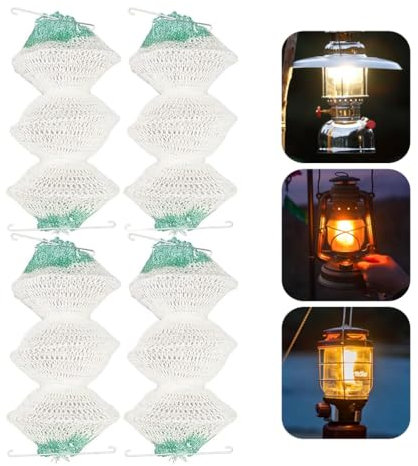Kopinma 4 Pcs Glühstrumpf Gaslampe, Gaslampe Laternenmäntel, Akkordeon Form 95 Clip On Glühstrumpf für Gaslaterne, Petroleum-Lampe Abdeckung für Outdoor, Camping, Wandern