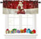 Tokusyou Weihnachten Scheibengardine Gardinen Deko Weihnachtsgardine Rot Vorhang Der Weihnachtsmann Schneeflocken Geschenkbox Muster Blickdicht Bistrogardinen für Fenster B 137 × H 45 cm
