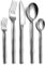 Vajilla Juego De Cubiertos Con Mango De Bambú De 30 Piezas Juego De Tenedor Y Cuchillo Para Carne De Acero Inoxidable Para 6 Personas Disponible En Lavavajillas Servicio De Cena,30 Piezas De Plata