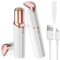 Vexloria Facial Hair Remover for Women, Face Hair Trimmer, Rechargeable Women's Facial Shaver, Painless Lady Shavers for Women for Face Hair, Upper Lips, Peach Fuzz, Bikini Body-White