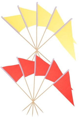 KOMBIUDA Gartenbedarf 10st Sicherheitsfahnen Für Fahrräder Mini-handflagge Diy-flaggen Auf Stock Hof Kleine Flagge Im Querformat Flaggen Für Polyester Spitz Lieferungen