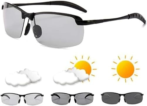 Bamideo Durchdringende Brille, photochromische Sonnenbrille, polarisierte Sport-Sonnenbrille zum Angeln, Durchdringende Brille Durchsichtig Angeln Radfahren Sonnenbrille
