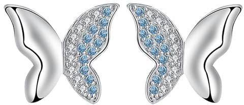 Yinsen Schmetterling Ohrringe Damen 925 Sterling Silber Ohrstecker Hypoallergen Ohrschmuck Für Frauen Mädchen mit Schmuck Geschenkverpackung