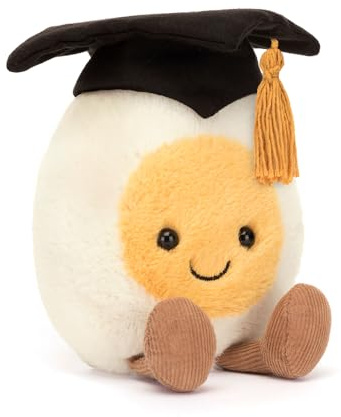 Jellycat Amuseables Boiled Egg Graduate Stuffed Toy, 5.5 inches | Food Plush | Fun Graduation Gift