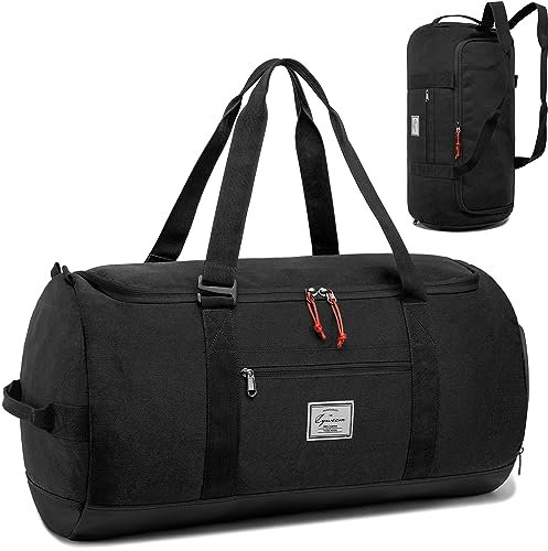 TAIHOYIN Sporttasche Herren Groß 60L Reisetasche Sport Tasche Rucksack mit Schuhfach Wasserdicht Trainingstasche Damen Fitness Gymtasche Leichte für Weekender Gym, Reise, Schwarz