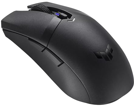 ASUS TUF M4 Wireless Gaming Mouse with Dual Wireless Modes - P306, Ambidextrous Design, 12,000 dpi Sensor, Six programmable Buttons, PBT top Cover Guard, Black Color
