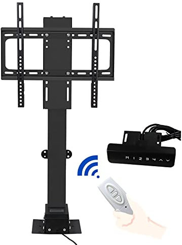 Supports TV Support TV motorisé, mécanisme de levage TV réglable en hauteur et support de plafond avec télécommande et réglage de la mémoire, convient aux téléviseurs de 32 à 65 pouces, beaux paysages