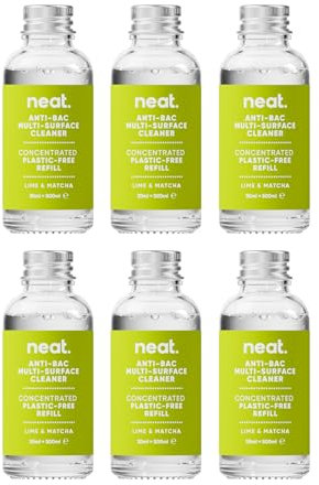Neat Eco-Friendly Cleaning Refills - Lime & Matcha - Refill for Minimal, Natural Cleaning Products at Home (6x 30ml Refills)
