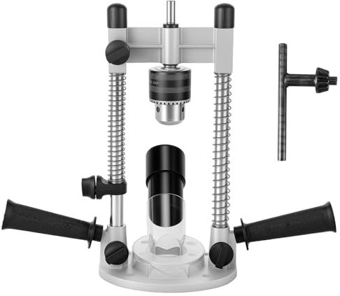 Bohrständer Bohrfutter Kompatibel mit Bohrer von 10-13mm Bohrmaschinen-Ständer 90° Vertikale Positionierung mit Staubsaugerschnittstelle Bohrhilfe für Wände Holzbearbeitung (Mit Schutzhülle)
