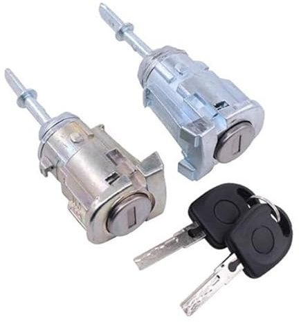 ASDGH Par de Cilindros de Cerradura de Puerta Delantera, for VW, Bora, Golf, Lupo, Polo, Fabia, Cilindro de Cerradura de Seguridad de Puerta Lateral Izquierda del Pasajero y Derecho del Conductor con
