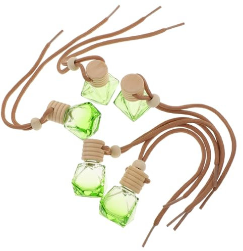 OSOLADY 5stücke Auto Duftanhänger Aromatherapie Flasche Zum Aufhängen Transparent Nachfüllbar Ätherische Öl Diffusor Luftauffrischend Dekorativ Für Auto Und Innenräume