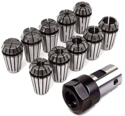 URPIZY ER16 Spannzangenfutter Set 10 Stück Mit 8Mm Motorwelle Verlängerungsstange Halterung Für CNC Fräsmaschine Drehmaschine Werkzeughalter