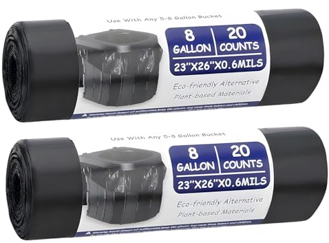 SupRovare Lot de 40 sacs de toilette de camping - 30 l - Noir - Biodégradables - Extra épais - Imperméables - Pour toutes les toilettes de camping, toilettes mobiles, sacs poubelle, voyages, randonnée