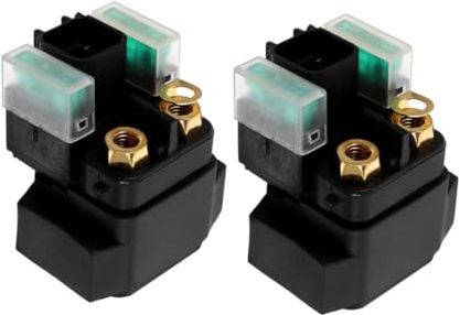 Hemobllo 2 pièces Relais Solénoïde Démarreur ATV Relais de Démarrage et Résistant Aux Intempéries Compatible Remplacement pour Treuil et Quad Compact Installation Facile