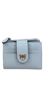 Pinko Leder Geldbörse Multi Purpose Wallet Azzurro Celeste hellblau