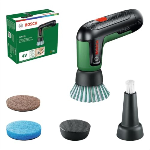 Bosch TAYDO (UniversalBrush 4V) Cordless Electric Brushes (Brush, Detailed Brush, pad Holder, Abrasive Heavy Duty pad, Microfibre Non-Scratch pad, Carton Box)