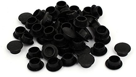 sourcing map 50Stück Schwarz 10mm Loch Dmr. Bohrloch Abdeckkappen Abdeckknöpfe Bohrlochkappen DE de