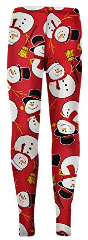 A2Z 4 Kids Christmas Leggings Santa Snowman Penguin Girls 7-13 | Festive Stretch Fashion Pants Soft Comfortable Xmas Everyday Wear
