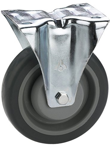 Dörner + Helmer 717565F Transportgeräte-Bockrolle TPE-Lauffläche Kugellager 100 x 32 mm/Platte 105x85 mm