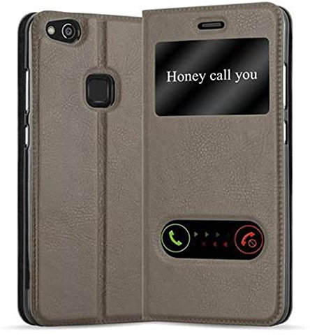 Cadorabo Custodia Libro per Huawei P10 LITE in BRUNO PIETRA - con Funzione Stand e Chiusura Magnetica - Portafoglio Cover Case Wallet Book Etui Protezione
