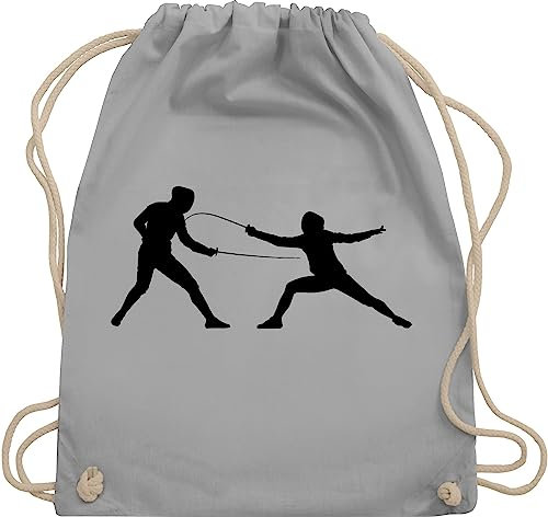 Turnbeutel Rucksack - Fechten - Unisize - Hellgrau - kinderturnbeutel sport sportbeutel beutel kinder sporttasche tasche bags beutelrucksack stoffsackerl stoff stofftaschen sporttaschen taschen bag