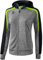 ERIMA Damen Jacke Liga 2.0 Trainingsjacke mit Kapuze, grau melange/schwarz/green gecko, 42, 1071857